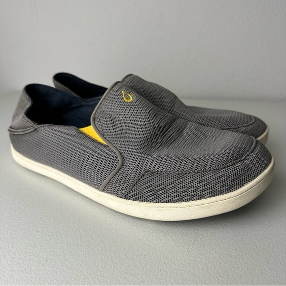 OluKai Men’s Gray Yellow Nohea Mesh Slip On Shoes Size 11.5 - Picture 1 of 7